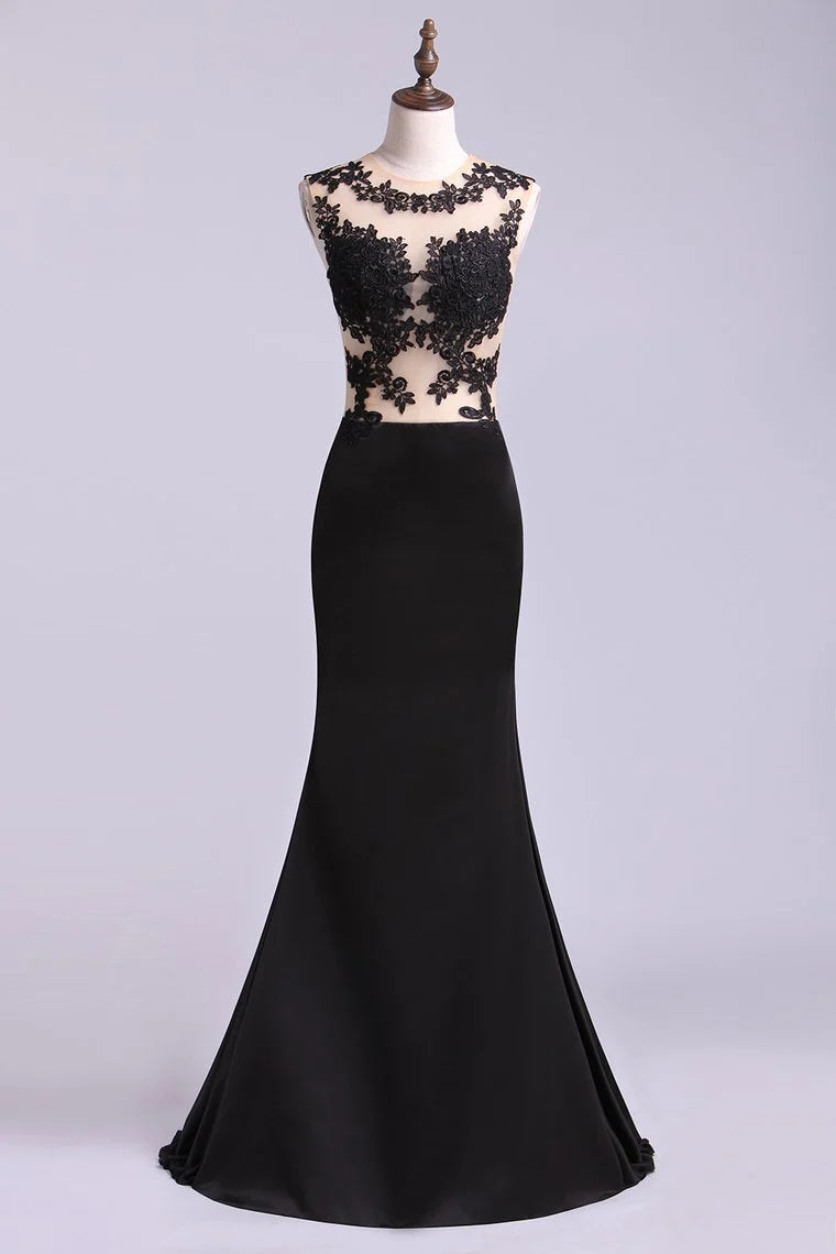 Hot Scoop Mermaid Party Dresses With Applique