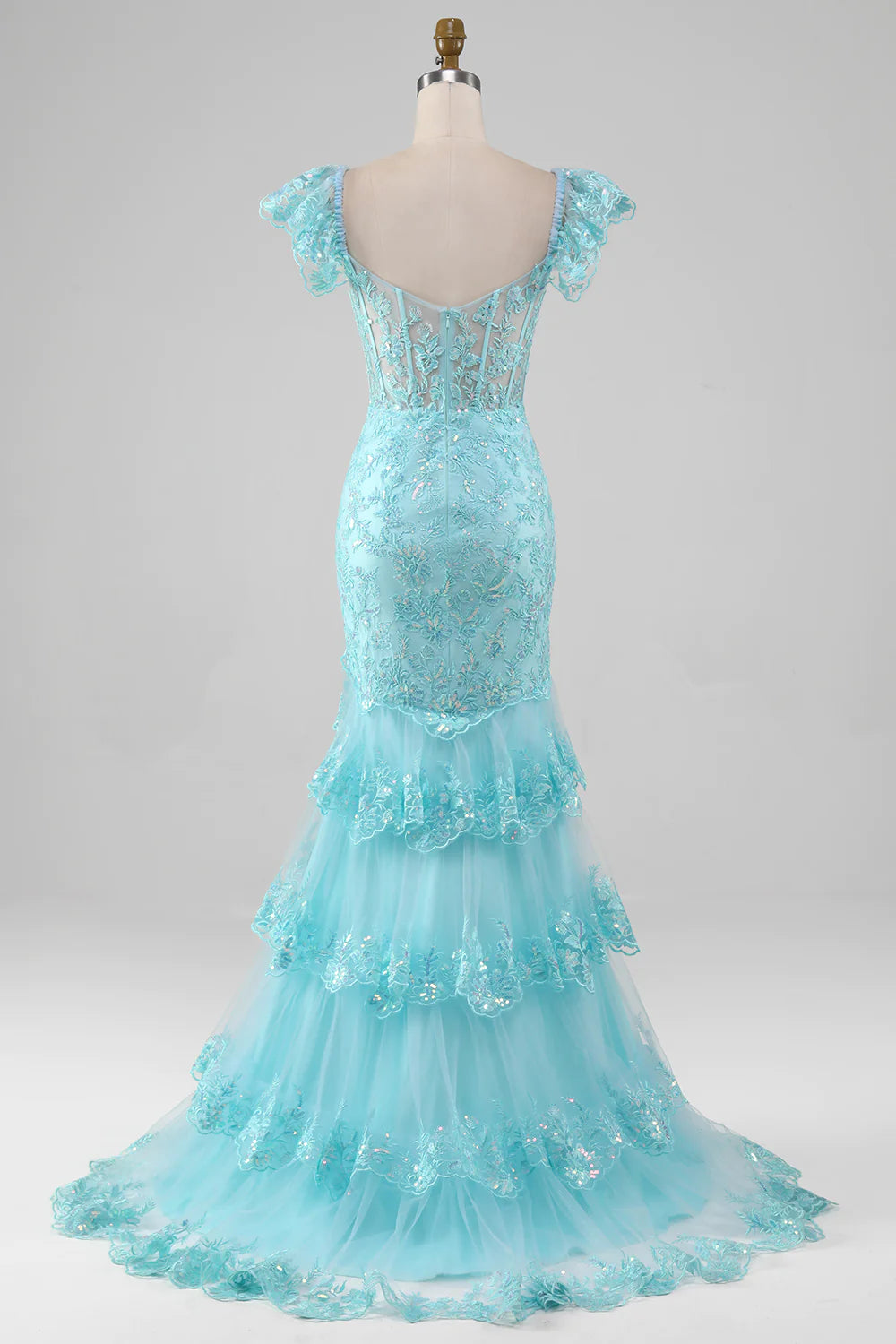 Off the Shoulder Lace and Sequin Mermaid Prom Dress with Slit