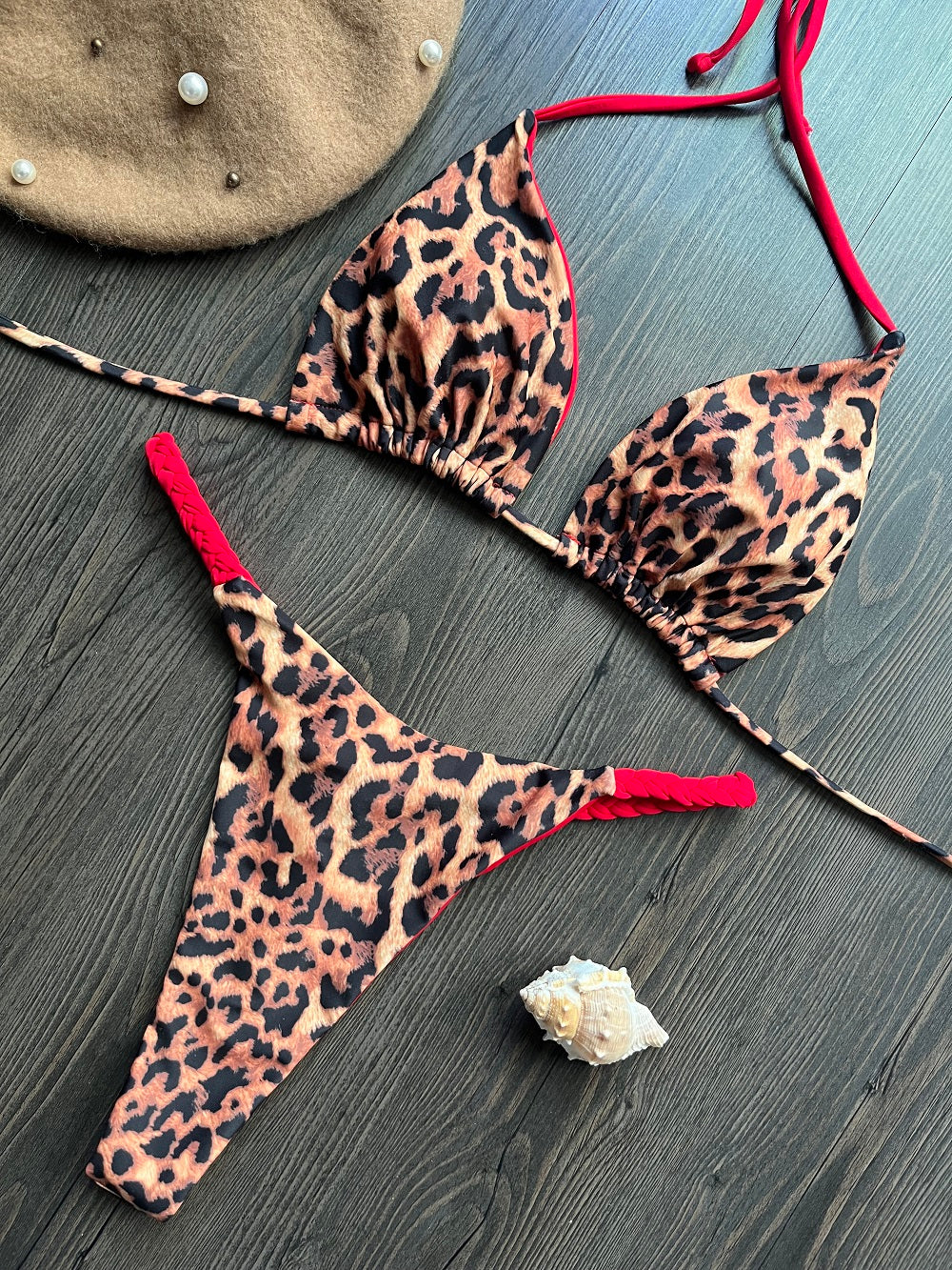 Beaira Swimwear Women Leopard Print Brazilian Bikini Set Sexy Thong Swimsuit Two Pieces Bathing Suit Women Beach Wear