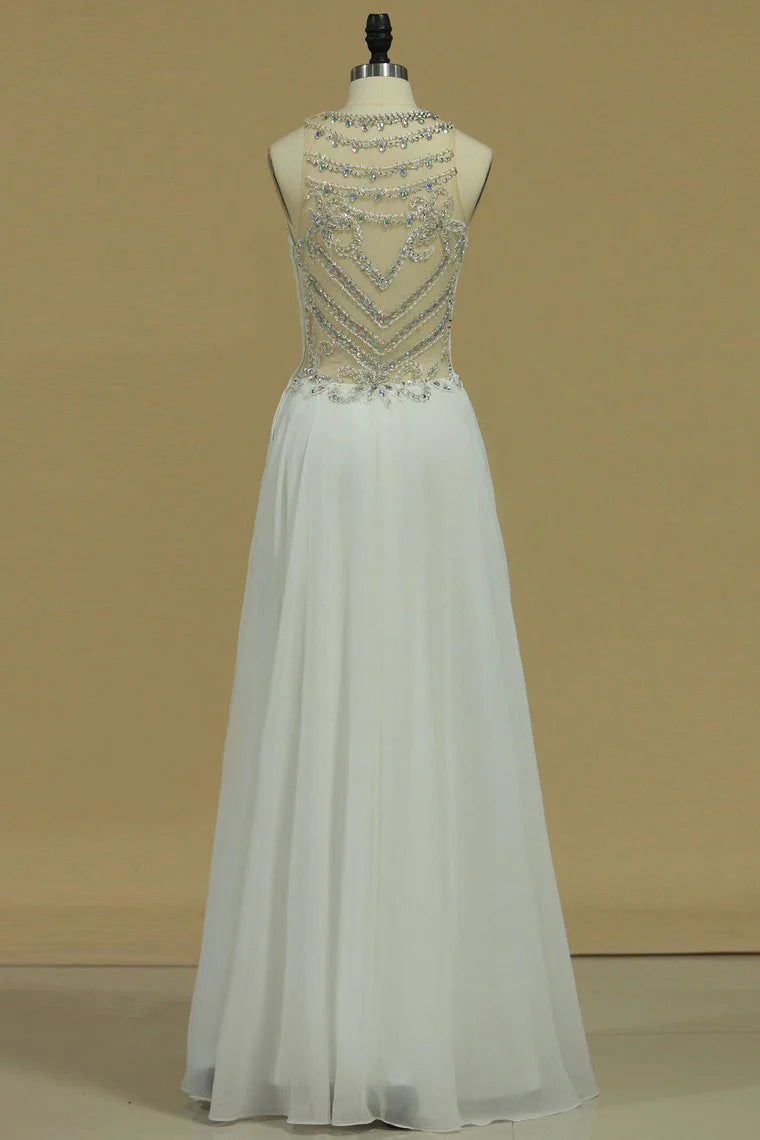 Scoop Party Dresses A Line Chiffon With Beading
