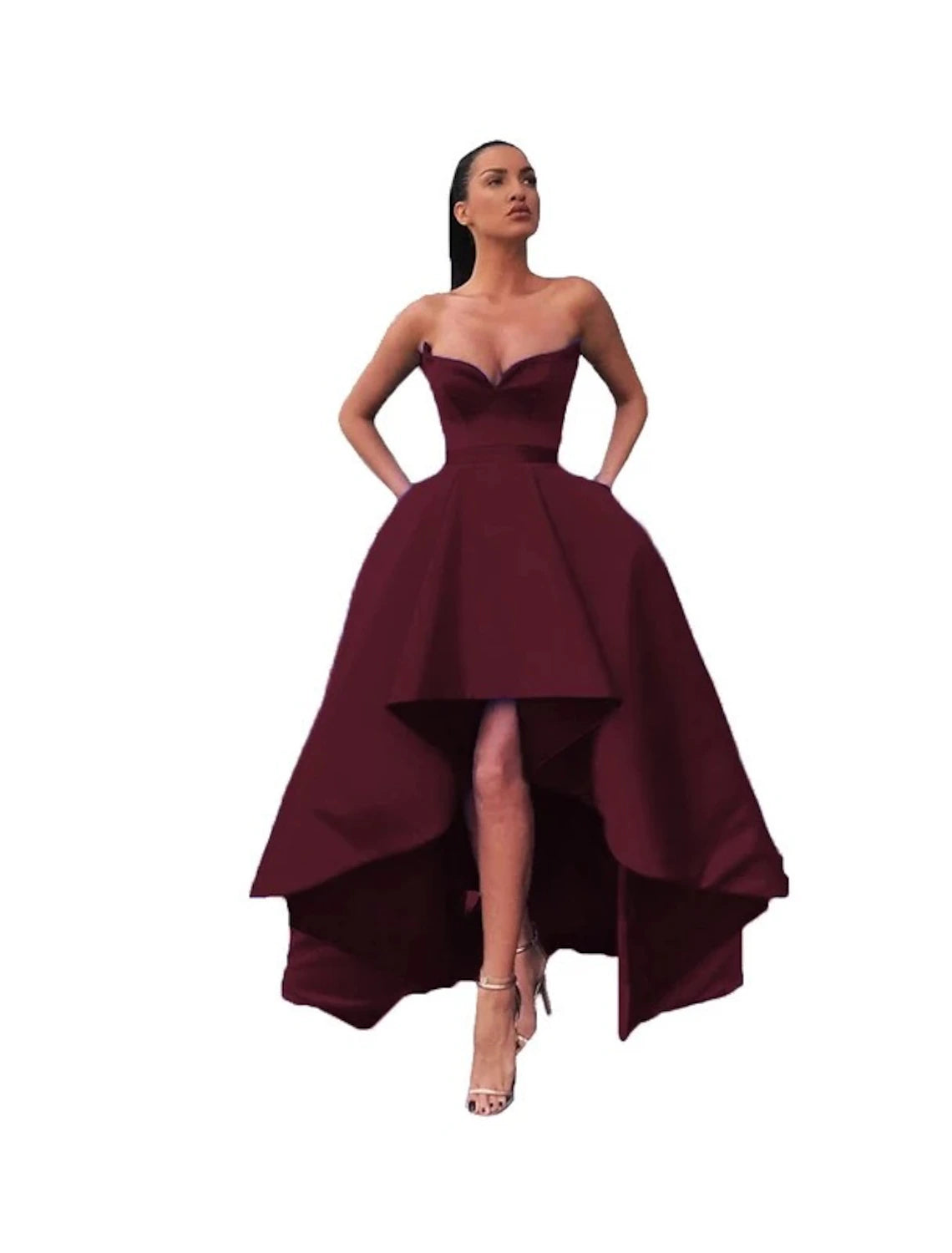 A-Line Prom Dresses Sexy Dress Prom Wedding Party Asymmetrical Sleeveless Off Shoulder Pocket Satin with Pocket