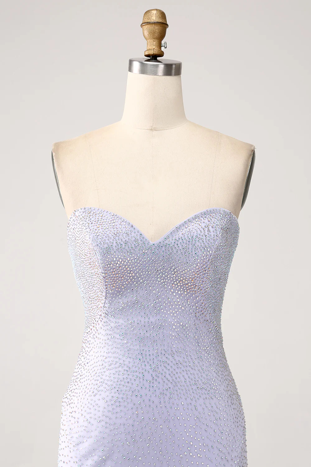 Beaira Lilac Mermaid Sweetheart Strapless Beaded Long Prom Dress