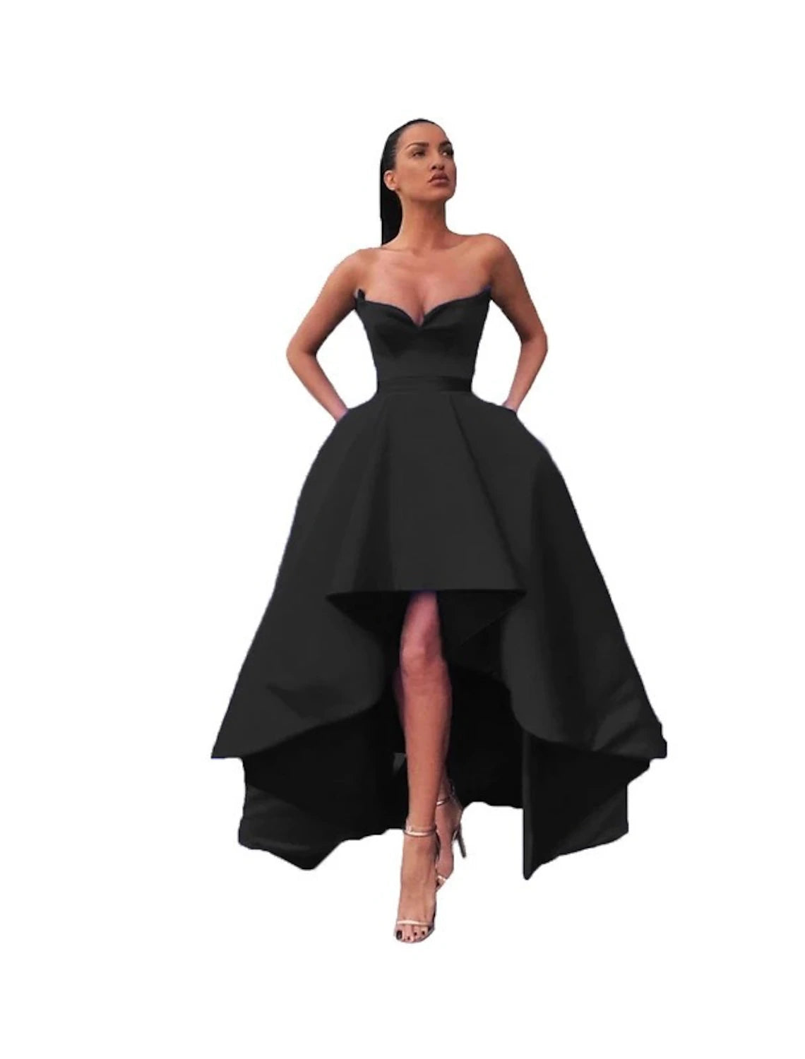 A-Line Prom Dresses Sexy Dress Prom Wedding Party Asymmetrical Sleeveless Off Shoulder Pocket Satin with Pocket