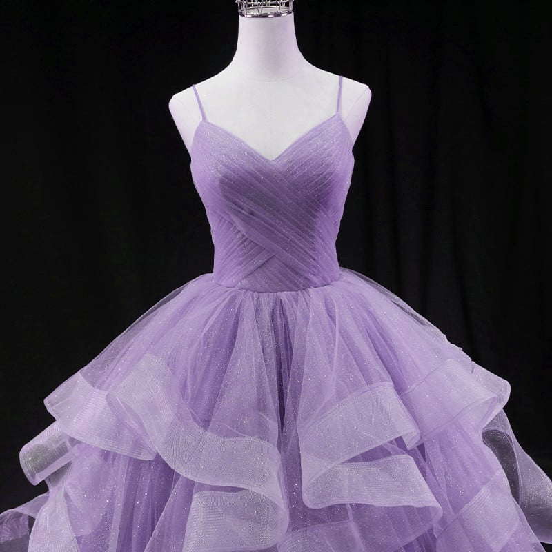 Beaira Glam Tulle Light Purple Long Formal Dress Ball Gown Sweet 16 Dresses prom dresses shops