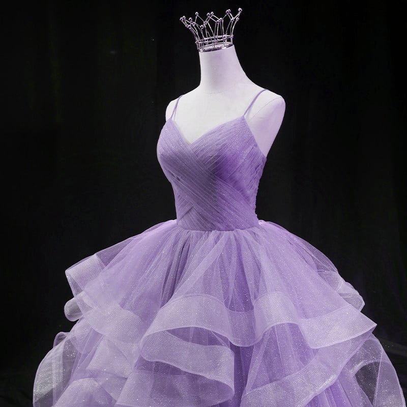 Beaira Glam Tulle Light Purple Long Formal Dress Ball Gown Sweet 16 Dresses prom dresses shops