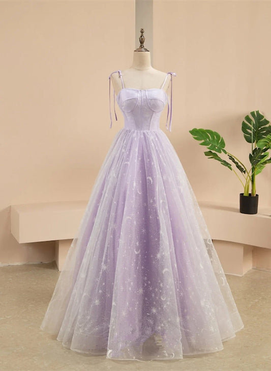 Beaira Lavender Tulle and Lace Sweetheart Party Dress A-line Tulle Prom Dress prom dresses shops