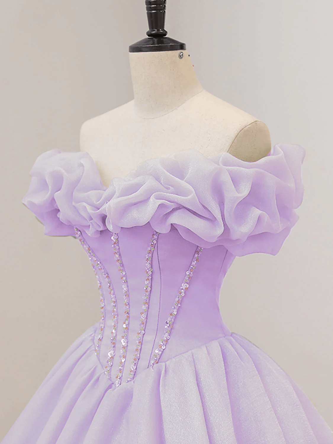 Beaira Lavender Beaded Long Party Dress Formal Dress Lavender Sweet 16 Dress stores with prom dresses