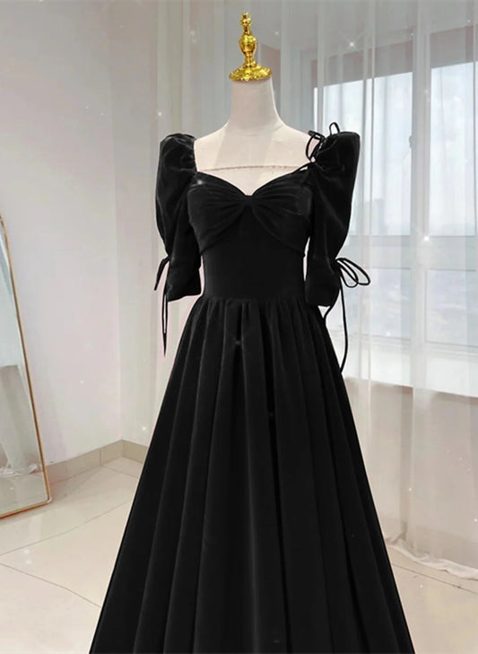 Beaira Chic Velvet A-line Simple Pretty Long Party Dress Velvet Wedding Party Dress stores with prom dresses