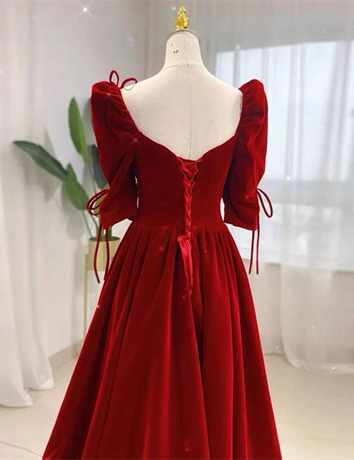 Beaira Chic Velvet A-line Simple Pretty Long Party Dress Velvet Wedding Party Dress stores with prom dresses