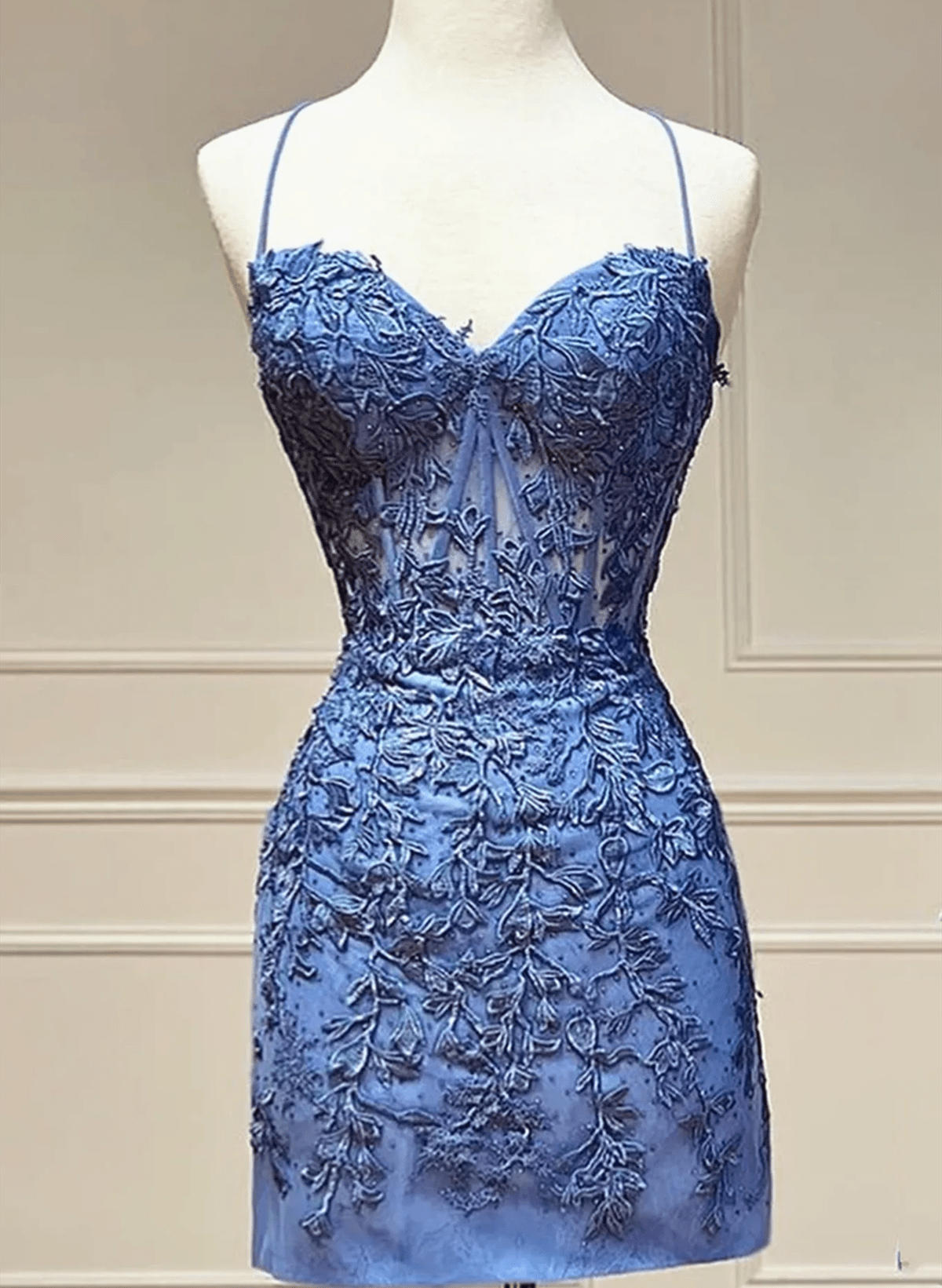 Beaira Sweetheart Neck Short Blue Lace Prom Dress Short Blue Lace Formal Homecoming Dress Party Dress prom dresses stores