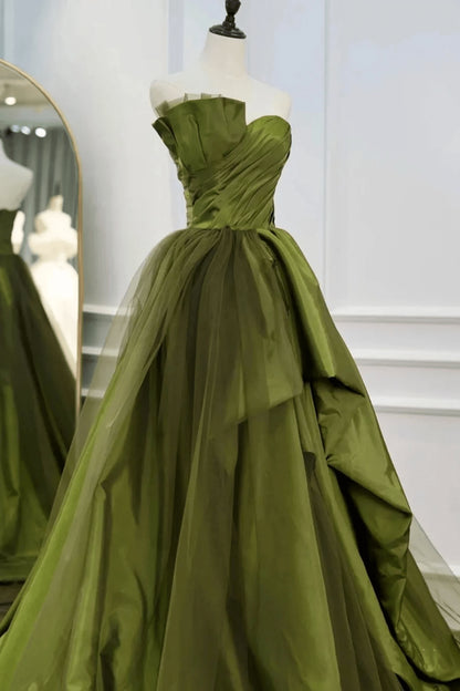 Beaira Green Sweetheart Long Formal Dress Green Sweet 16 Party Dress Prom Dress prom dresses with long sleeves