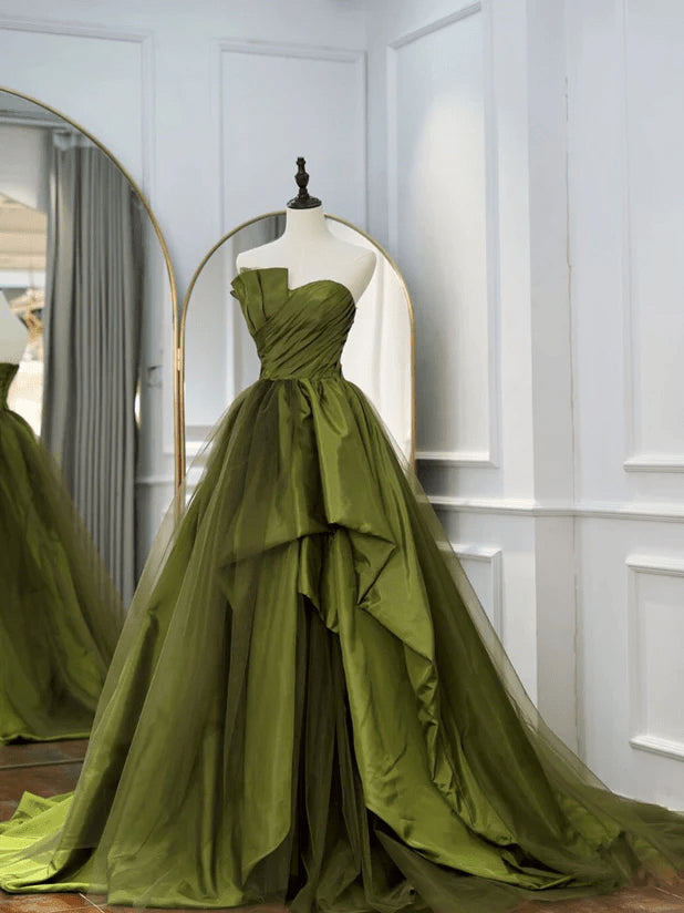 Beaira Green Sweetheart Long Formal Dress Green Sweet 16 Party Dress Prom Dress prom dresses with long sleeves