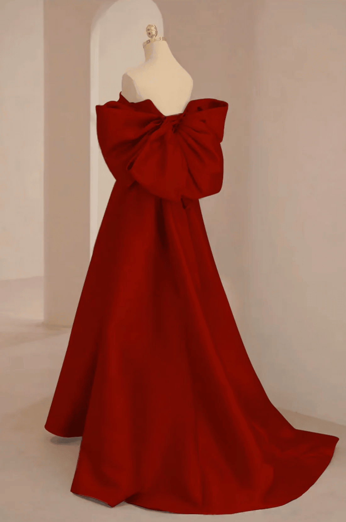 Beaira Wine Red Satin Off Shoulder Sweetheart Party Dress Wine Red Prom Dress