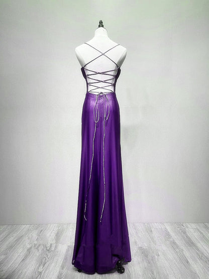 Beaira Purple Spandex Straps Formal Dress Purple Evening Dress Prom Dress