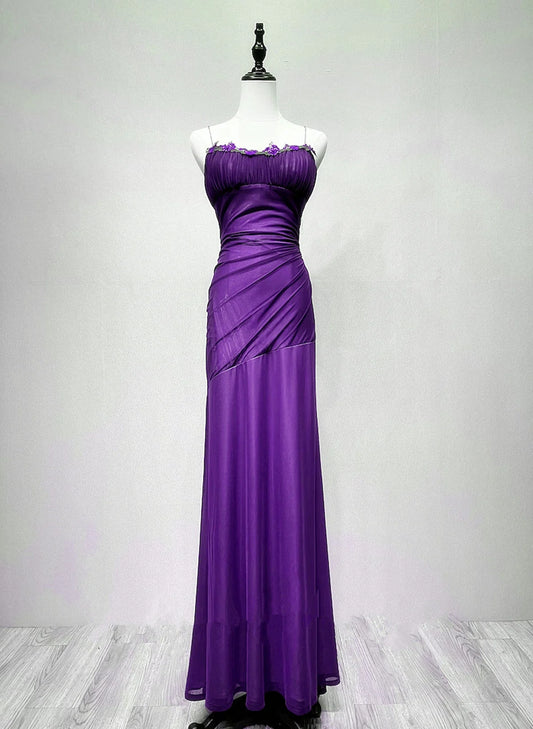 Beaira Purple Spandex Straps Formal Dress Purple Evening Dress Prom Dress