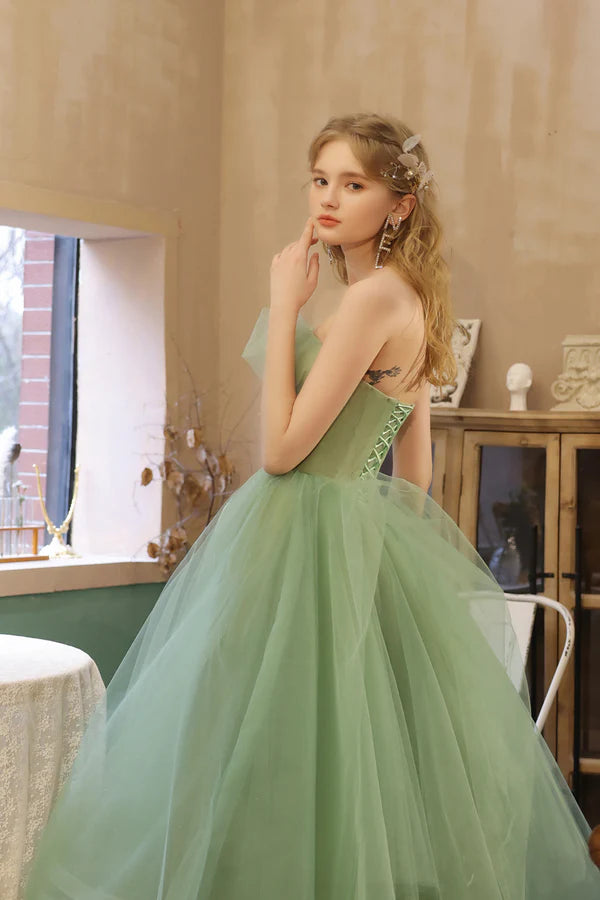 Green Strapless Lace Short Prom Dress Lovely Green Homecoming Party Dress