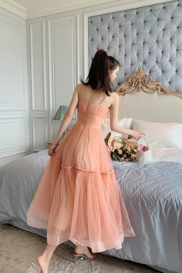 Cute Tulle Spaghetti Straps Homecoming Dresses Short Prom Dresses