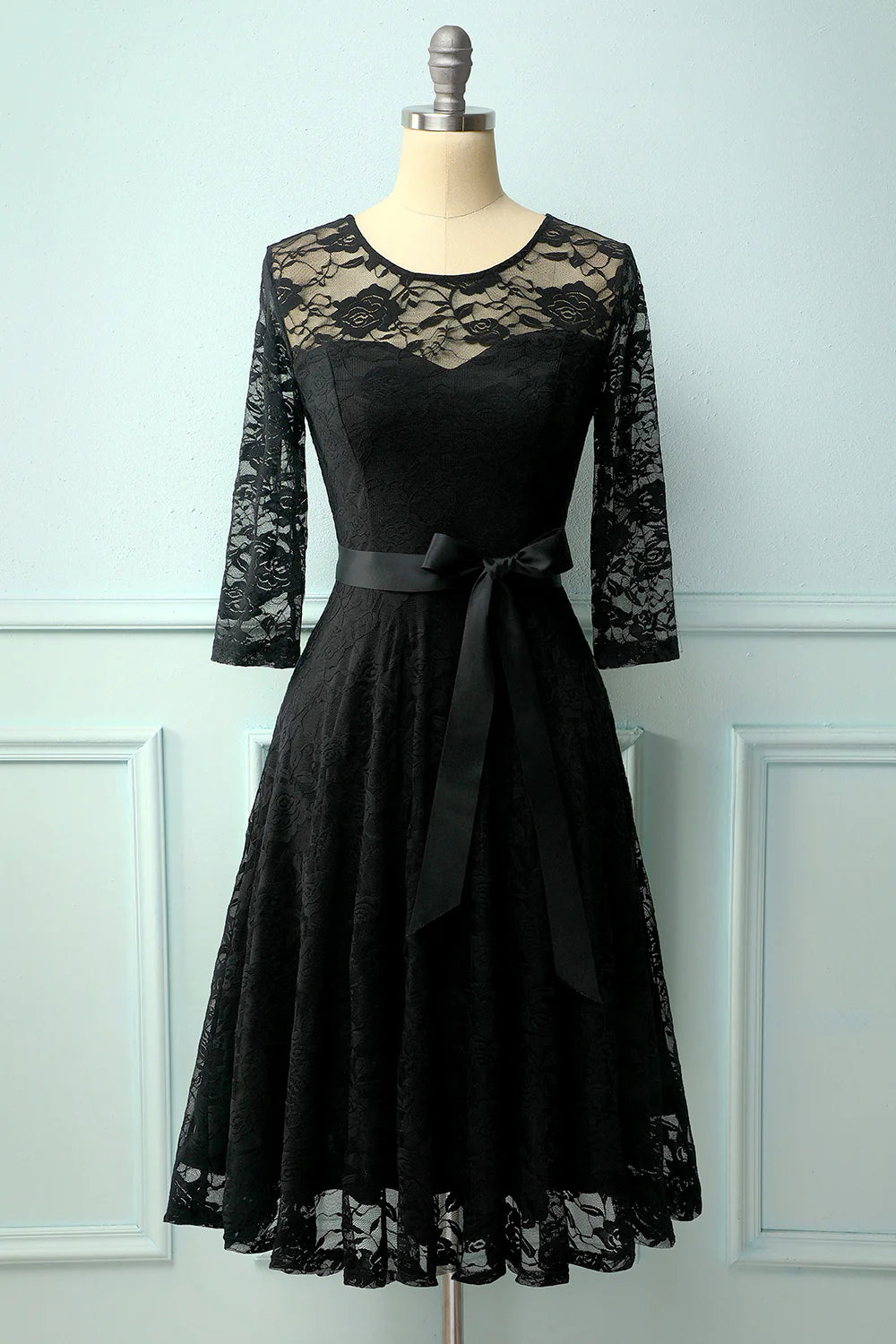 Black Rose Lace Dress