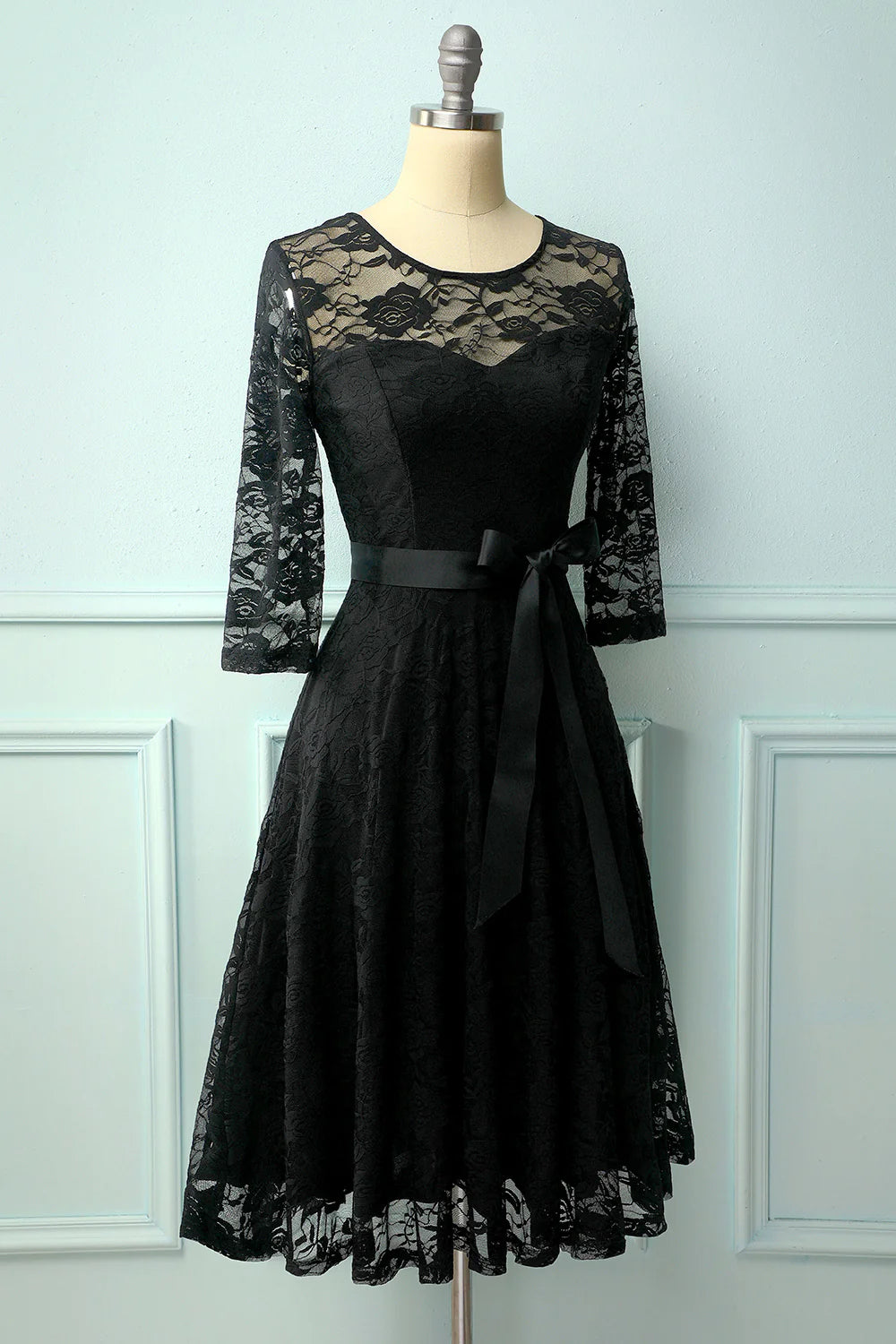 Black Rose Lace Dress