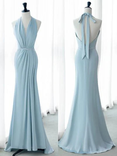 Beaira French Romantic Halter Neck Satin Mermaid Elegant Bridesmaid Dress Bridesmaid dress shop