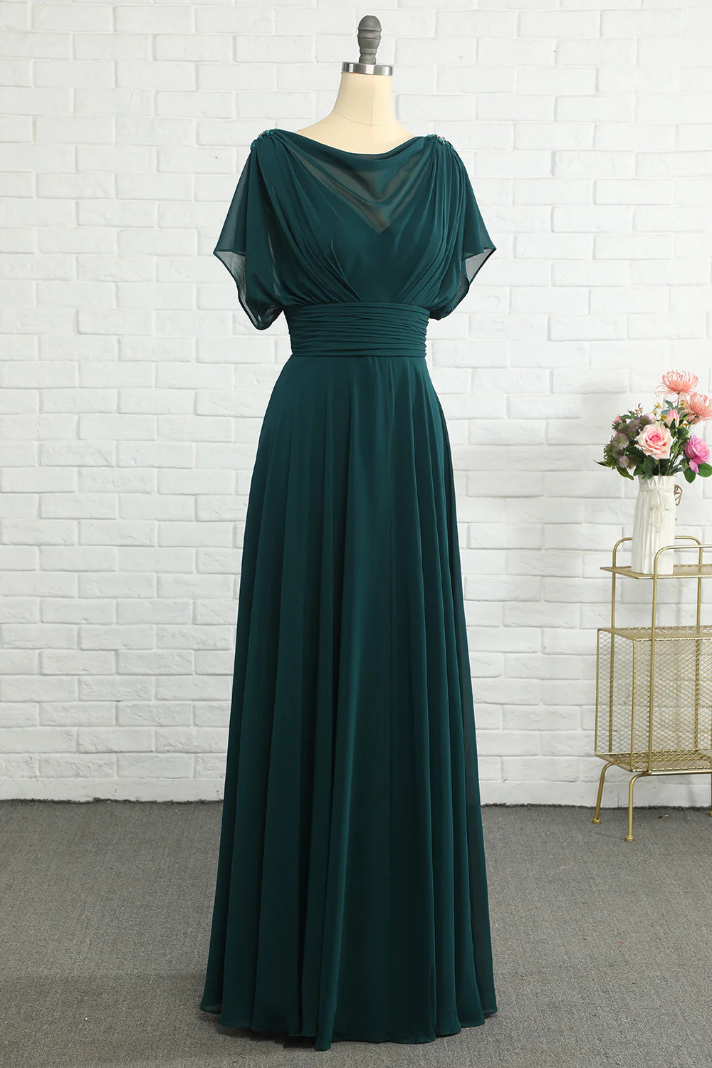 Green Chiffon Mother Dress