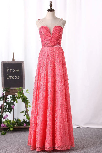 A Line Chiffon Floor Length Party Dresses With Applique