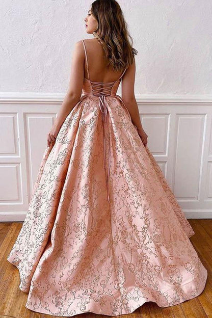 Amazing Spaghetti Straps Long Princess Prom Dresses