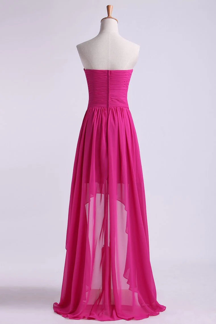 Asymmetrical Party Dresses Sweetheart Chiffon