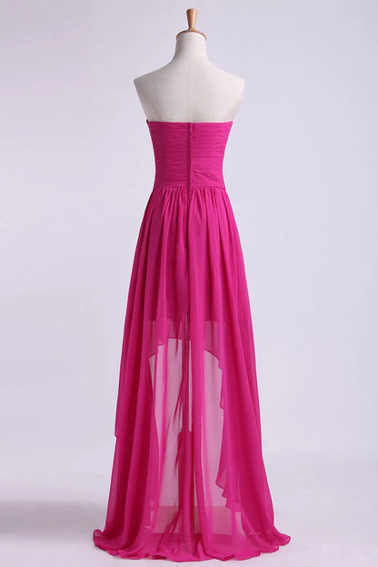 Asymmetrical Party Dresses Sweetheart Chiffon