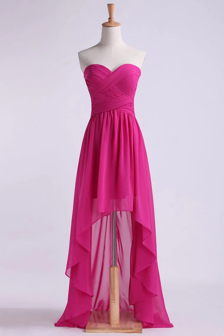 Asymmetrical Party Dresses Sweetheart Chiffon