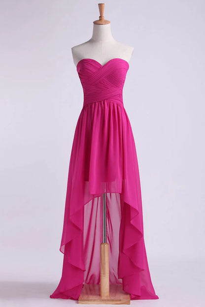 Asymmetrical Party Dresses Sweetheart Chiffon