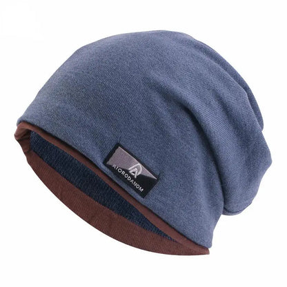 Beaira Autumn and Winter Imitation Cashmere Double Layer Skullies Bennies Unisex Pullover Hat