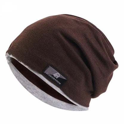 Beaira Autumn and Winter Imitation Cashmere Double Layer Skullies Bennies Unisex Pullover Hat