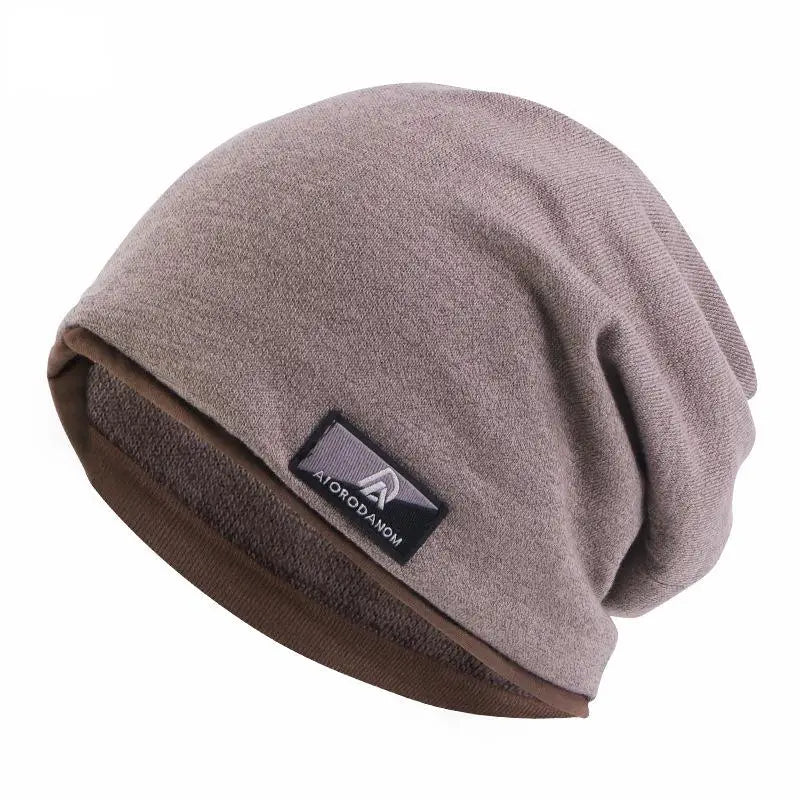 Beaira Autumn and Winter Imitation Cashmere Double Layer Skullies Bennies Unisex Pullover Hat