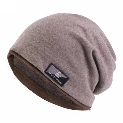 Beaira Autumn and Winter Imitation Cashmere Double Layer Skullies Bennies Unisex Pullover Hat