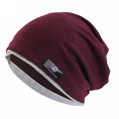 Beaira Autumn and Winter Imitation Cashmere Double Layer Skullies Bennies Unisex Pullover Hat