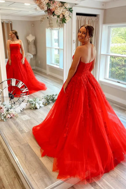 Prom Dresses Lace Applique Military Ball Gown Formal Dress