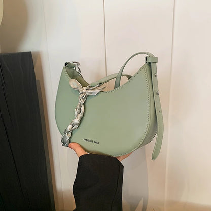 Beaira Crescent Bag for Women with Adjustable Strap Hobo Bag PU Leather Solid Crossbody Bag Casual for Work Travel