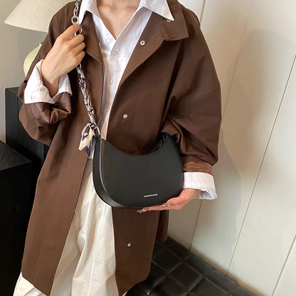 Beaira Crescent Bag for Women with Adjustable Strap Hobo Bag PU Leather Solid Crossbody Bag Casual for Work Travel