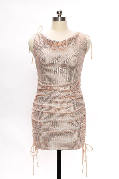 Hot Sale Sequins Spaghetti Straps Bodycon Short/Mini Homecoming Dress