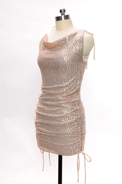 Hot Sale Sequins Spaghetti Straps Bodycon Short/Mini Homecoming Dress