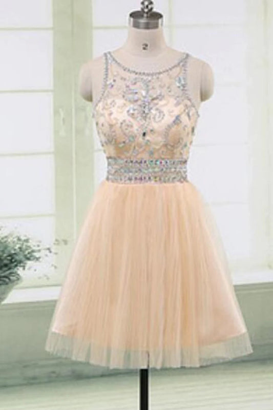 New Arrival Scoop Neck A Line Tulle sweet 16 Dresses Zipper Up