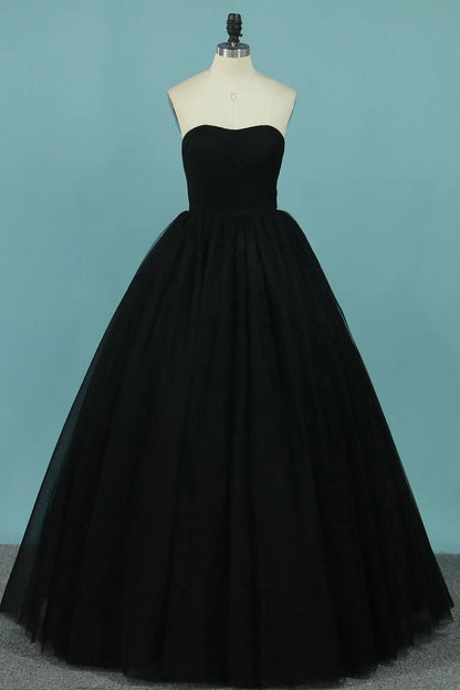 New Arrival Tulle Party Dresses Strapless A Line With Ruffles