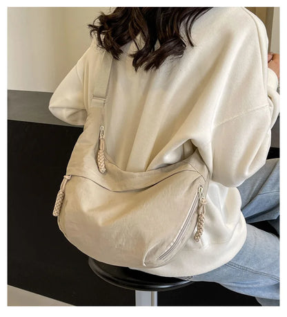 Beaira Nylon Fabric Shoulder Bag New High Capacity Women's Crossbody Messenger Bag Leisure Versatile Shoulder Hobos Bag