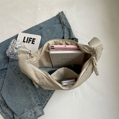 Beaira Nylon Fabric Shoulder Bag New High Capacity Women's Crossbody Messenger Bag Leisure Versatile Shoulder Hobos Bag