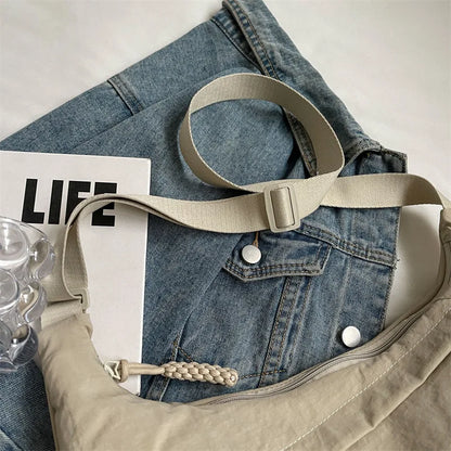 Beaira Nylon Fabric Shoulder Bag New High Capacity Women's Crossbody Messenger Bag Leisure Versatile Shoulder Hobos Bag