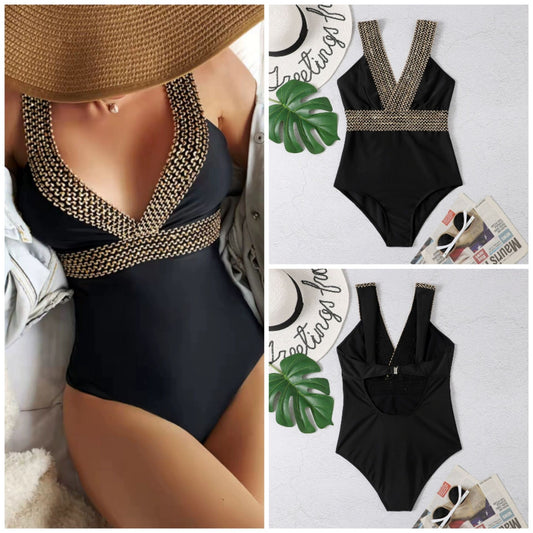 Sequin Triangle One-piece Swimsuit