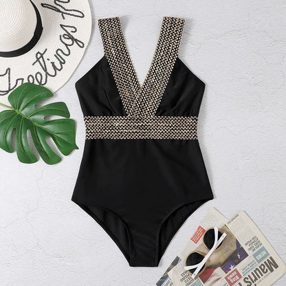 Sequin Triangle One-piece Swimsuit