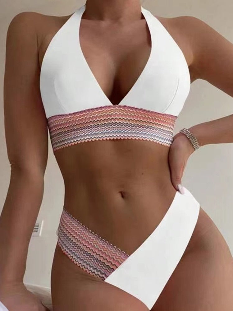 Women's Normal Swimwear Bikini 2 Piece Swimsuit Quick Dry Push Up Pure Color Scoop Neck Sporty Sexy Bathing Suits