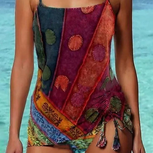 Women's Normal Swimwear Tankini 2 Piece Shorts Swimsuit Ruched 2 Piece Printing Graphic Beach Wear Summer Bathing Suits